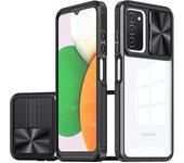 KEYSION Shockproof Case for Samsung A03S A02S A03 Core A12 Transparent Slide Camera Lens Protection Phone Cover for Galaxy M12