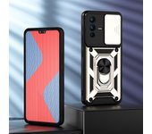 KEYSION Shockproof Case for VIVO V23 5G V23E Push Pull Camera Protection Ring Stand Phone Cover for VIVO Y76 5G Y76S 5G Y73