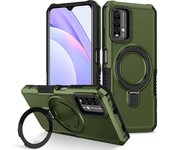 KEYSION Shockproof Case for VIVO Y20 Y20i Y20sG Y12S Silicone+PC Metal Ring Stand Phone Cover for VIVO Y11 Y12 Y15 Y17 Y76 5G