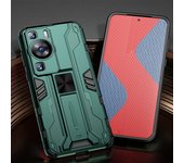 KEYSION Shockproof Armor Case for Huawei P60 Pro P50 P40 P30 Pro Silicone+PC Kickstand Phone Back Cover for Huawei Nova 10 Pro
