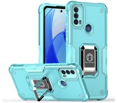 KEYSION Shockproof Armor Case for Motorola MOTO E40 E30 E20 Silicone + PC Ring Stand Phone Back Cover for MOTO G22 G200 5G G50