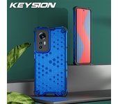 KEYSION Shockproof Armor Case for Xiaomi 12 Lite Transparent Honeycomb Phone Back Cover for Xiaomi Mi 12S Pro 5G