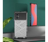 KEYSION Shockproof Armor Case for Xiaomi POCO M4 5G Silicone + PC Transparent Honeycomb Phone Back Cover for POCO M4 5G
