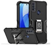 KEYSION Shockproof Armor Case for Motorola MOTO E40 E30 E20 Silicone + PC Ring Stand Phone Back Cover for MOTO G22 G200 5G G50