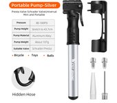 WEST BIKING Bike Air Pump Mini Portable Hand Pump Hose MTB Mountain Road Schrader Presta Valve Ball Cycling Tire Inflator
