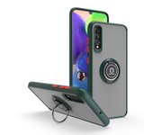 KEYSION Fashion Matte Case for Samsung A70 A50S Transparent Ring Stand Shockproof Phone Back Cover for Galaxy A40 A30S A20 A10S