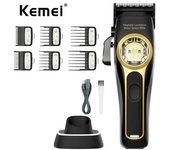 Kemei 2373 Barber Fade Hair Clippers Professional Cordless Hair Trimmer Electric Men Hair Cutting Machine Magnetic Motor 8800RPM