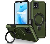 KEYSION Shockproof Case for Realme C20 C11 2021 C21Y C25Y C30 S Silicone+PC Ring Stand Phone Cover for OPPO Realme C12 C15 C25 S