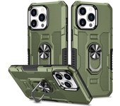 KEYSION Shockproof Armor Case for iPhone 14 Pro Max 14 Plus Ring Stand Phone Back Cover for iPhone 13 12 Pro Max 11 X XS Max XR