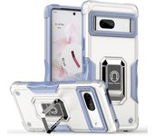 KEYSION Shockproof Armor Case for Google Pixel 7 7 Pro Silicone + PC Metal Ring Stand Phone Back Cover for Google Pixel 7 Pro