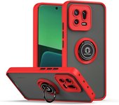 KEYSION Fashion Matte Case for Xiaomi 13 Pro 5G Transparent Silicone+PC Ring Stand Shockproof Phone Cover for Xiaomi Mi 13 Pro