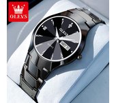 OLEVS Men's Watches Top Brand Luxury Original Quartz Wacth for Man Waterproof Tungsten Steel Case Strap Luminous Date Week Thin