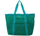 Women's Transparent Mesh Shopping Totes Fashion Light and Versatile Large-capacity Portable Handbag Beach Mesh Bag Shoulder Bag