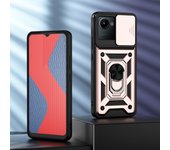KEYSION Shockproof Case for Realme C30 Slide Camera Lens Protection Ring Stand Phone Back Cover for OPPO Realme Narzo 50i Prime
