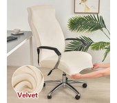 coolazy M/L Size Velvet Office Computer Chair Cover Stretch Plush Anti-dirty Seat Cover Rotating Gaming Desk Chair Slipcover