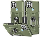 KEYSION Shockproof Armor Case for Realme C21Y C25Y C21 C20 C11 2021 Ring Stand Phone Back Cover for OPPO Realme C12 C15 C25S