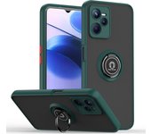KEYSION Fashion Matte Case for Realme Narzo 50A Prime Transparent Shockproof Ring Stand Phone Back Cover for Narzo 50A Prime
