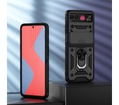 KEYSION Shockproof Armor Case for Motorola Razr 40 5G Slide Camera Lens Protection Ring Stand Phone Cover for MOTO Razr 40 Ultra