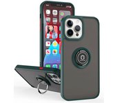 KEYSION Fashion Matte Case for iPhone 13 Pro Max 13 mini Transparent Ring Stand Shockproof Phone Cover for iPhone 13 Pro Max