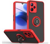 KEYSION Fashion Matte Case for Realme Narzo 50A Prime Transparent Shockproof Ring Stand Phone Back Cover for Narzo 50A Prime