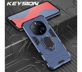 KEYSION Shockproof Armor Case for Huawei Mate 50 Pro Silicone+PC Metal Ring Stand Phone Back Cover for Huawei Mate 40 30 Pro