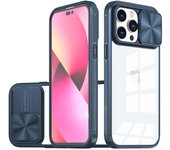 KEYSION Shockproof Case for iPhone 11 Pro Max X XS Max Transparent Slide Camera Lens Protection Phone Cover for SE 2022 8 7 Plus