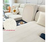 coolazy Funda Impermeable para Cojín de Asiento de Sofá Protector de Muebles Elástico Jacquard para Mascotas Funda de Sofá