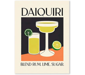 Tiki Cocktail Mojito Bar Poster Summer Colour Print on Canvas Vintage Wall Art for Home Bar Living Room Restaurant Decoration