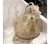 Summer Beach Bag Round Straw Bags for Women Rattan Shoulder Bag Travel Handmade Woven Large Capacity Handbag Female Shopper Tote