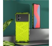 KEYSION Shockproof Armor Case for Xiaomi POCO M4 5G Silicone + PC Transparent Honeycomb Phone Back Cover for POCO M4 5G