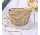 Flap Small Crossbody Shoulder Bag Women Straw Woven Beach Bag Ladies Rattan Handmade Knitted Bucket Mini Purse Handbags