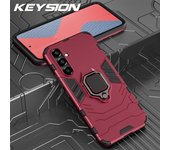 KEYSION Shockproof Armor Case for Samsung A54 5G A34 A14 A13 A04S Silicone+PC Ring Stand Phone Cover for Galaxy M23 M14 M52 M13