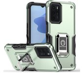 KEYSION Shockproof Armor Case for OPPO A16 A16S A95 A74 4G Silicone+PC Ring Stand Phone Back Cover for OPPO Reno 6 5G