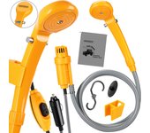 Ducha portátil camping amarilla 12V 5m de cable