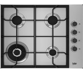 Placa Gas - Beko HIBW64125SX, Cuatro Fuegos, 61 cm, Natural