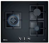 Placa Gas - Balay 3ETG663HB, 3 Zonas, 60 cm, Negro, Sin Marco