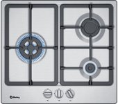 Placa Gas - Balay 3ETX563HB, 3 Zonas, 60 cm, Negro, Sin Marco