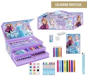 Set de Papelería Coloreable Frozen - Estuche Completo con Rotuladores, Lápices de Colores y Accesorios Escolares Decorados con Elsa, Anna y Olaf para Niñas que Aman Dibujar y Pintar