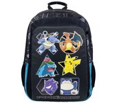 CyP Brands-Pokémon-Mochila escolar, Mochila, Adaptable a carro, Material escolar, Backpack, Color negro, Producto Oficial