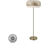 FABRILAMP Lámpara de pie salon Nepal 3p 1xe27 Cuero/blanco/oro 40d