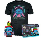 Funko Pop! & tee: L & S - Gmr Stitch with Frog with Frog - L - Lilo and Stitch - Camiseta, Franela - Ropa con Figura de Vinilo Coleccionable - Idea de Regalo - Juguetes y Camiseta de Manga Corta