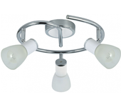 AKUNADECOR Plafon Circular De 3 Focos Orientables Modelo Cholo Blanco/cromo