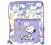 CyP Brands-. Snoopy, Mochila saco, Mochila con cuerdas, Bolso, Complementos, Color Morado, Producto Oficial