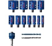 Bosch Professional 14x Set de sierras de corona Expert Tough Material (Accesorios Taladro de impacto rotativo), Azul, Ø 20-76 mm