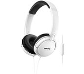 Philips SHL5005WT - Auriculares con micrófono, cómodo, plegables, aislamiento del ruido, cable de 1,2 m, blanco