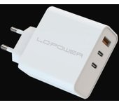 LC-Power LC-GAN-65 cargador de dispositivo móvil Universal Blanco Corriente alterna Carga rápida Interior
