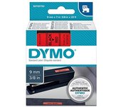 DYMO D1 - Etiquetas estándar - Negro sobre rojo - 9mm x 7m