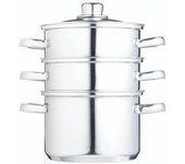 Clearview - Vaporera de acero inoxidable de tres niveles (18 cm)