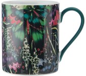 Mikasa x Sarah Arnett Taza de Porcelana, Taza Impresa para Té y Café, Taza Única para Regalar, Estampado de Mariposas, 350ml - Apta para Lavavajillas