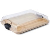 Faberware build-a-board bamboo grazing board, portable snack box with rectangle chopping board, clear bpa-free lid and black locking handles, transparent and reusable serving board, 28 x 35.5cm